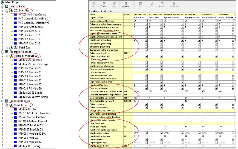 Aspen Capital Cost Estimator 项目模块管理界面
